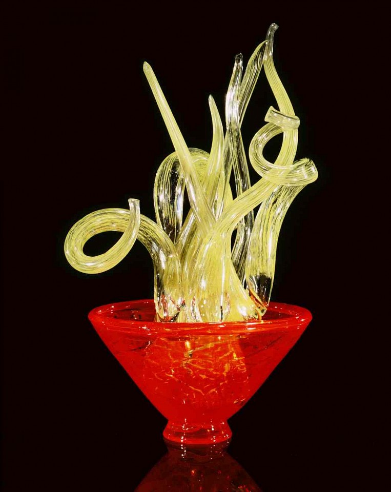 Dale Chihuly, Arabian Orange Piccolo Venetian with Serpent Green Tendrils
1997, Glass