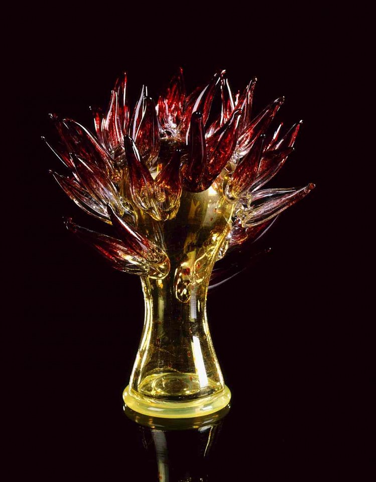 Dale Chihuly, Clear Yellow Piccolo Venetian with Burgundy Prunts
1997, Glass